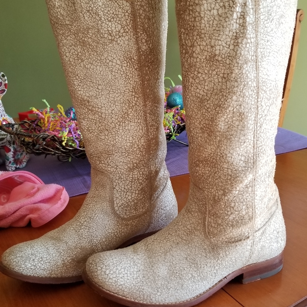 Frye Distressed White